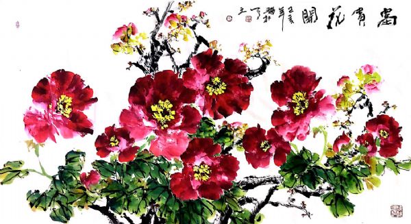 肖瑞权画家精品牡丹画欣赏