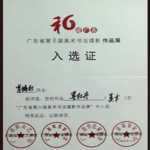 入选证书