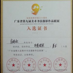 入选证书