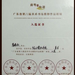 入选证书